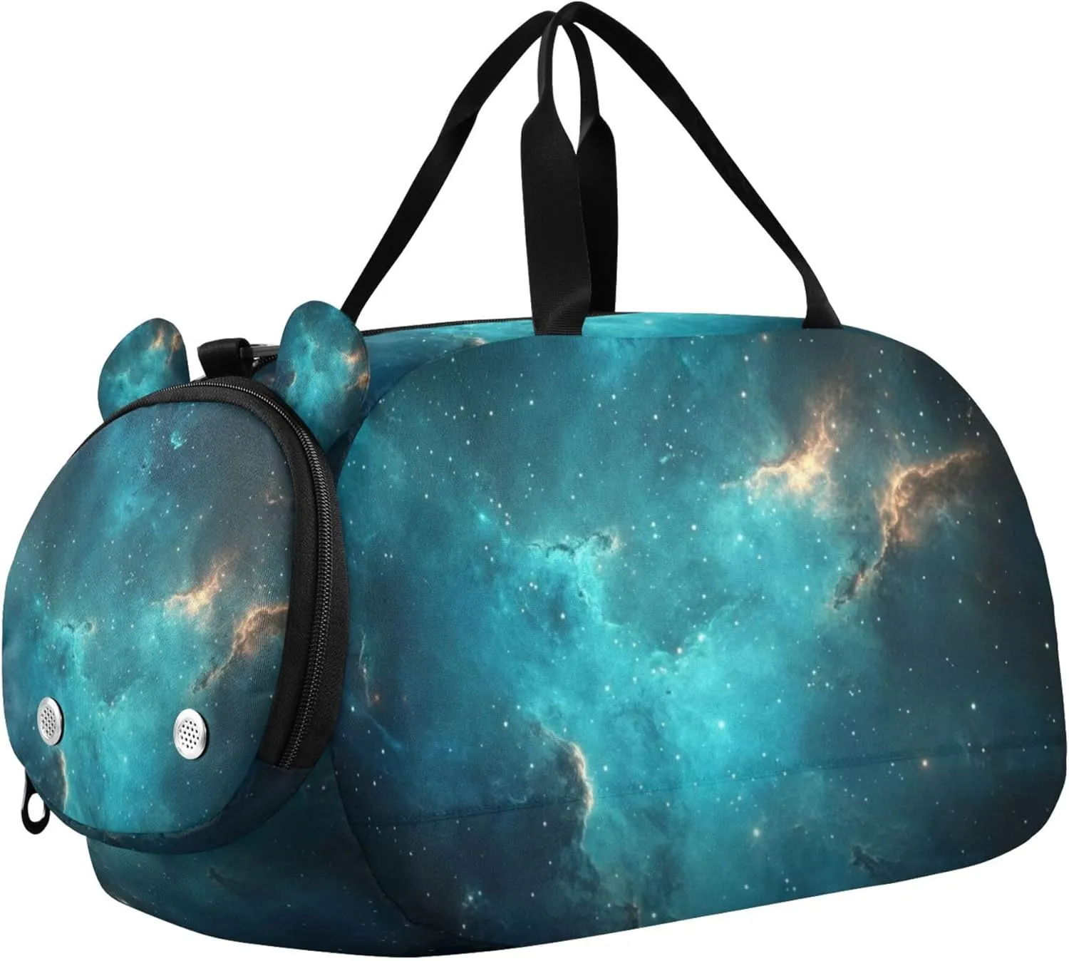 Galaxy Nebula Stars Sports Duffle Bag for Kids Girls Boys, Gym Bag with Shoe Compartments, Kids Travel Overnight Weekender Shoulder Bag