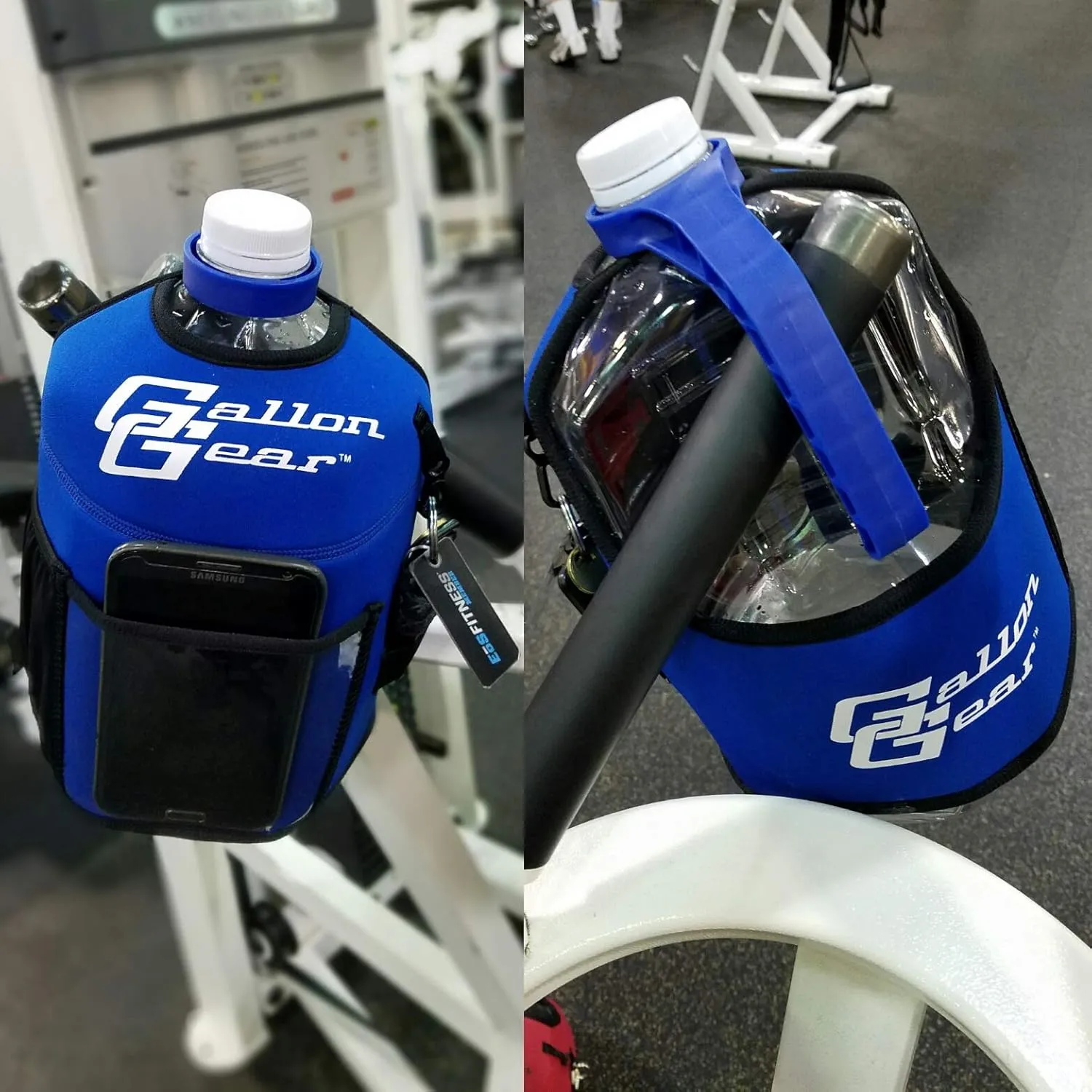 Gallon Gear 1 Gallon Fitness Hydration Cover | Neoprene Insulated Cooling & Portable Gym Water Bottle Carrier | CASE with Storage Pockets