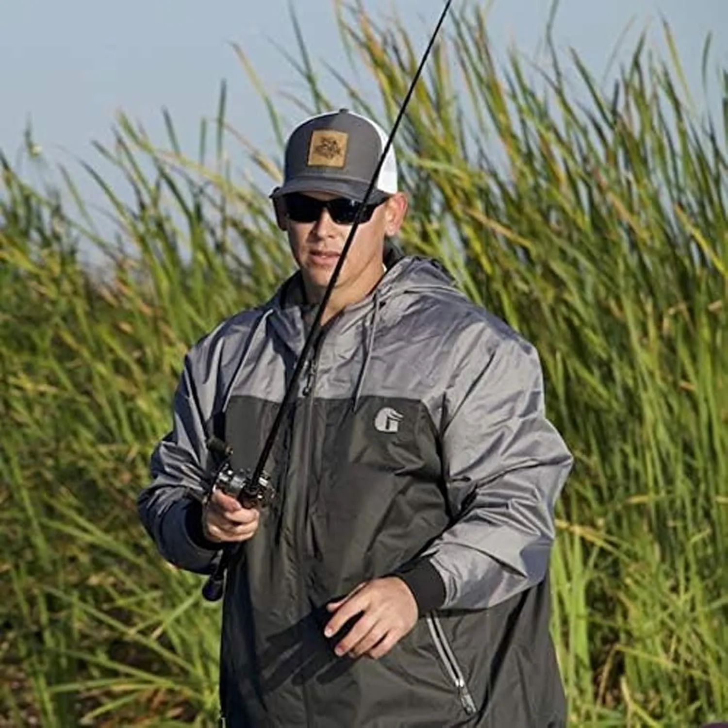 Gator Waders Men's Swamp Breathable Windproof Water-Resistant HEX Guard Shell Casual Active Outdoor Full Zip Hooded Jacket