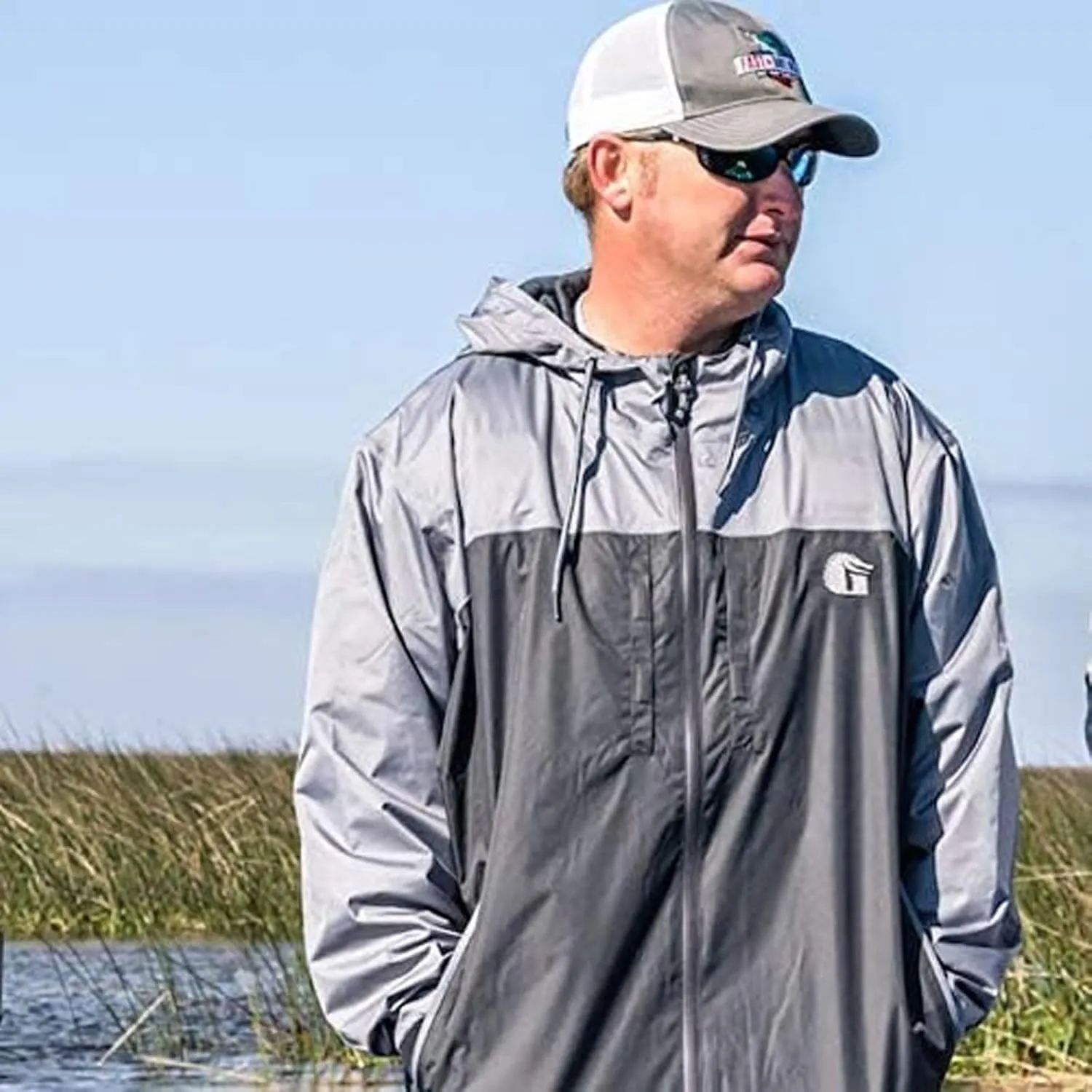 Gator Waders Men's Swamp Breathable Windproof Water-Resistant HEX Guard Shell Casual Active Outdoor Full Zip Hooded Jacket