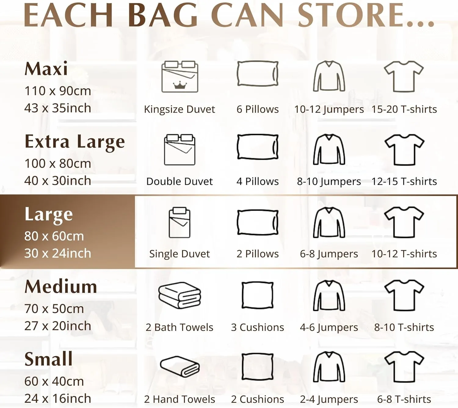 GENIE SPACE Large Vacuum Storage Bags - Pack of 6, 30x24in | Strong Space Saving Bags | Premium Airtight & Reusable Vacuum Bag for Clothes, Bedding, Towels, Cushions & More | inc Travel Pump