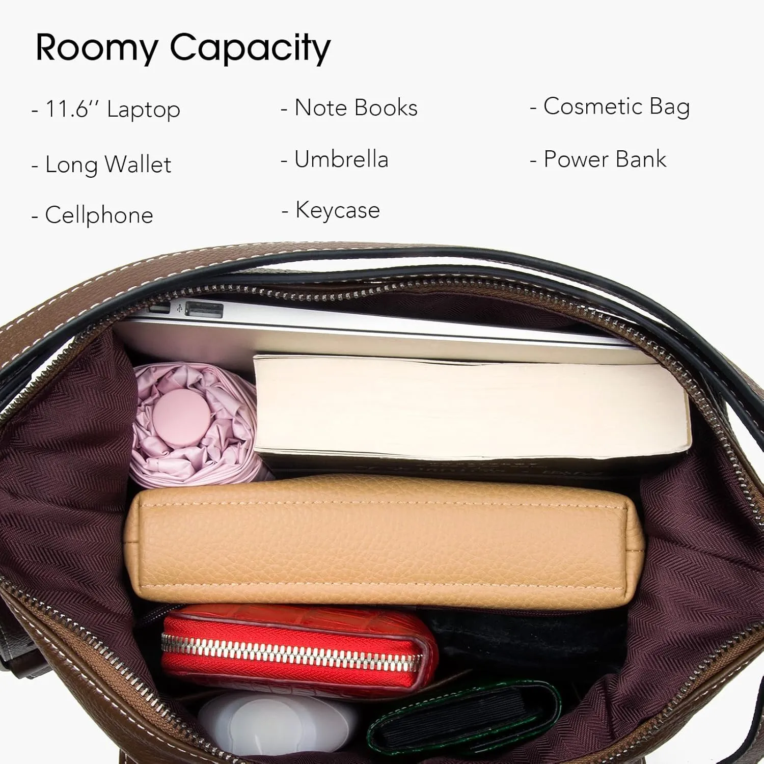 Genuine Leather Backpack Purse for Women Large Capacity, Anti-Theft Travel Backpack Leather Convertible Shoulder Bag (Coffee)