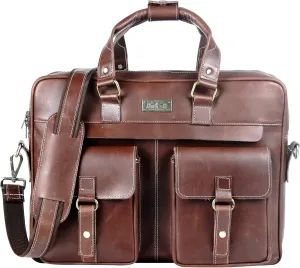 Genuine Leather briefcases for men 17 inches computer bag for mens | Laptop bag, Work bag