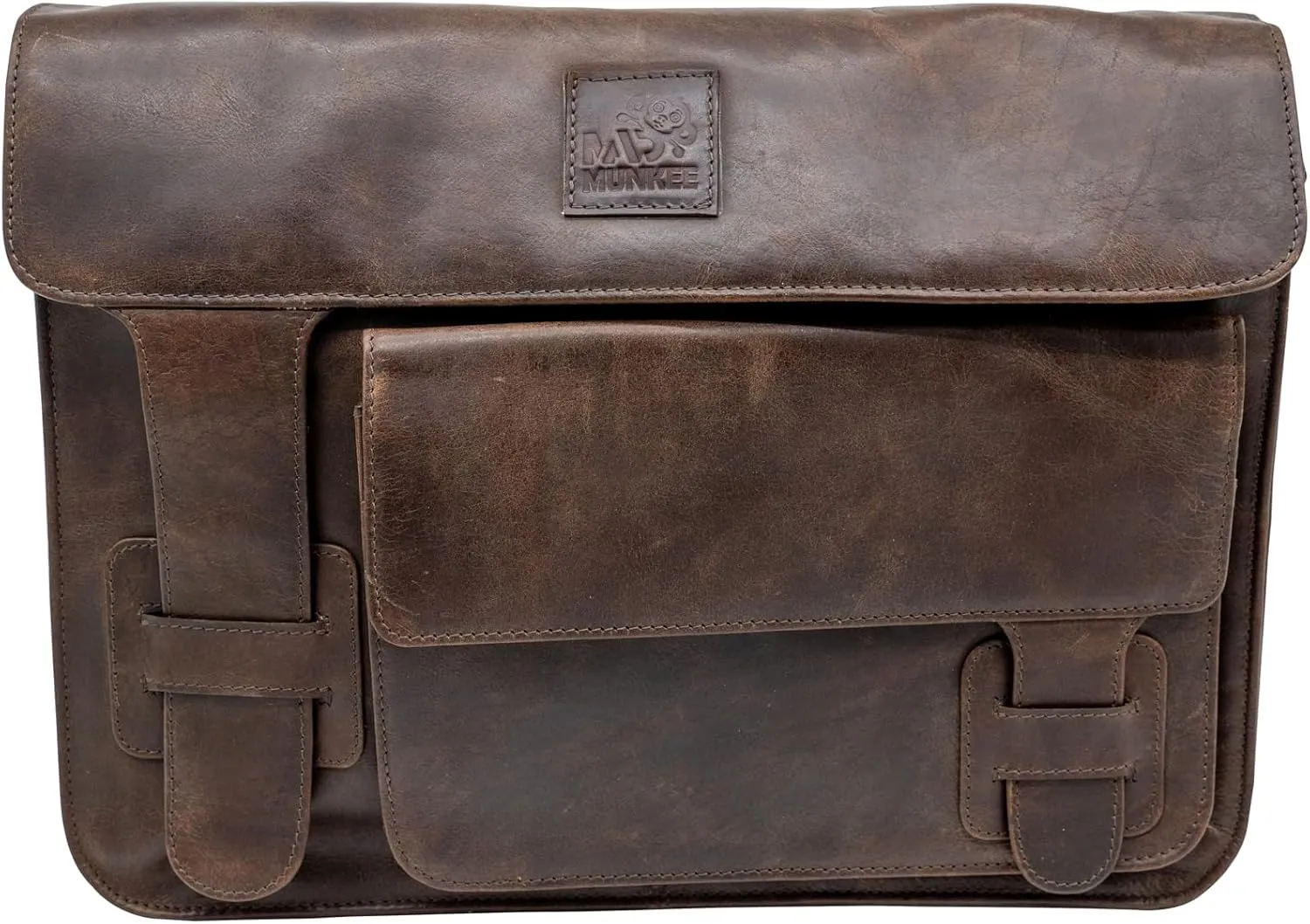 Genuine Leather Laptop Bag for Men and Women - Professional & Durable 15 x 14 x 5 Briefcase with Multiple Compartments & Pockets, Ideal for Work & Travel - Black