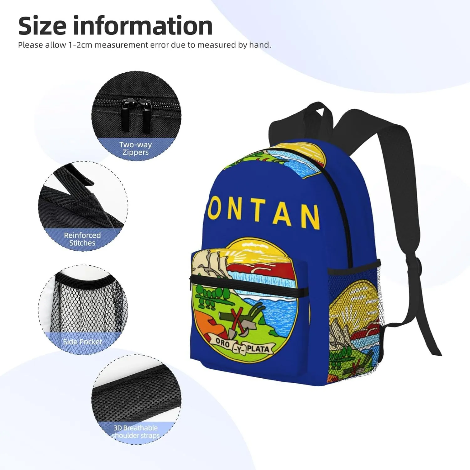 GeRRiT Montana State Flag Print Casual Backpack For Women, Travel Daypack,Waterproof Gym Backpack For Men Book Bags