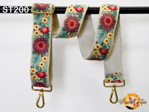 Gift for Friend Replacement Handbag Boho Bag Strap Embroidered Camera Strap Crossbody Strap for Purses Embroidery Adjustable Guitar Strap