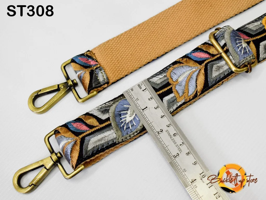 Gift for Mom Embroidery Replacement Strap Purse Strap Crossbody Strap for Purses Embroidered Boho Bags Strap Boho Guitar Strap Handbag Strap