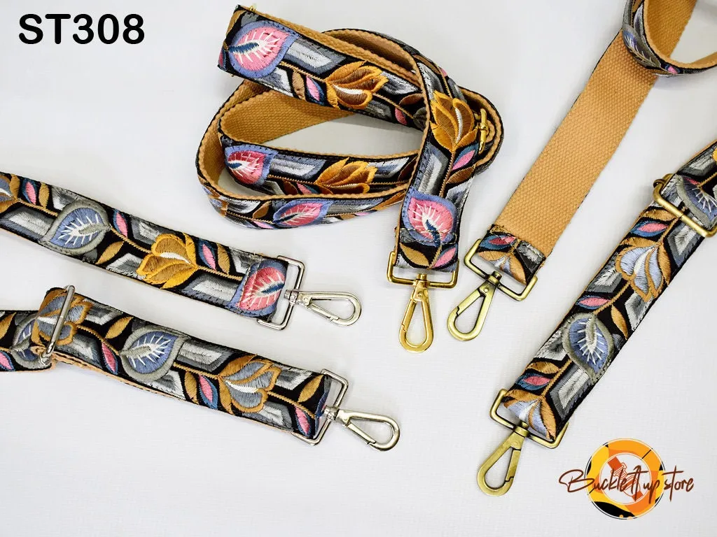 Gift for Mom Embroidery Replacement Strap Purse Strap Crossbody Strap for Purses Embroidered Boho Bags Strap Boho Guitar Strap Handbag Strap