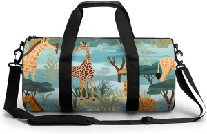 Giraffe Forests Funny Gym Bag Travel Tote Bag Duffel Bag for Men Women Weekender Sports Vacation