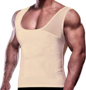 GKVK Mens Slimming Body Shaper Vest Chest Compression Shirt Abs Abdomen Slim Tank Top Undershirt