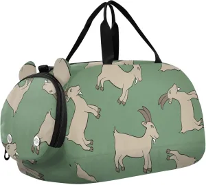 Goats Animals Sports Duffle Bag for Girls Boys, Gym Bag with Shoe Compartment, Kids Travel Overnight Weekender Shoulder Bag