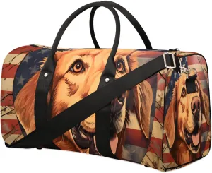 Golden Retriever Dogs Print Travel Duffel Bag for Women Men Waterproof Foldable Overnight Weekender Bag Large Capacity Sports Gym Bag