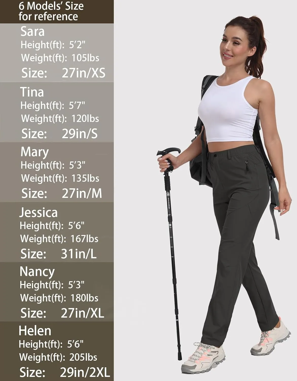 Golf Pants Women 27''/29''/31'' Lightweight Travel Pants for Ladies Quick Dry Nylon Outdoor Hiking Slacks