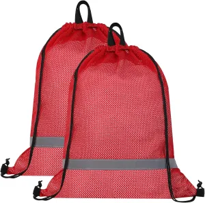 GoodtoU Mesh Swim Bag - Drawstring Net Gym Beach Backpack with Reflective Strip
