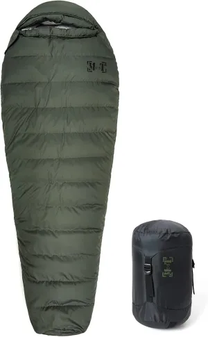 Goose Down Mummy Sleeping Bag – Ultra-Light, Compressible, All-Season Camping & Backpacking Bag, -13°F Extreme Cold Rating, Waterproof & Breathable