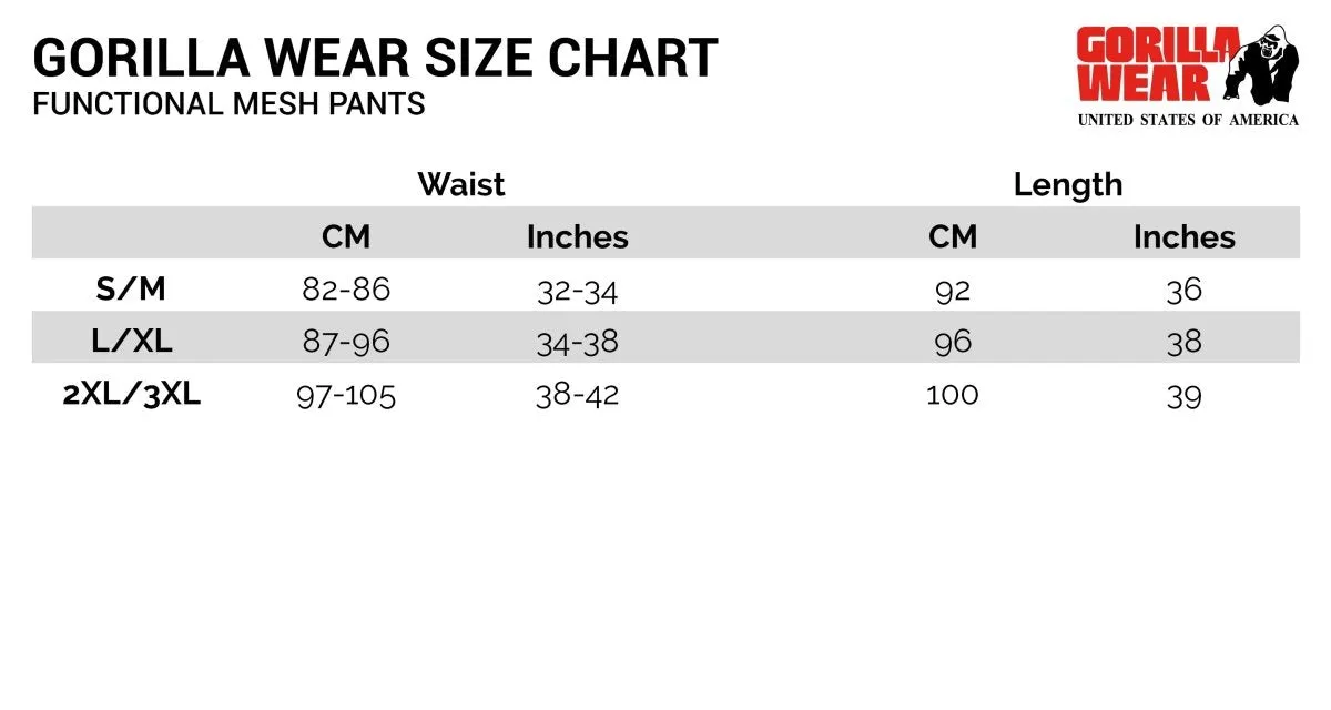 Gorilla Wear Functional Mesh Pants - Black-Red