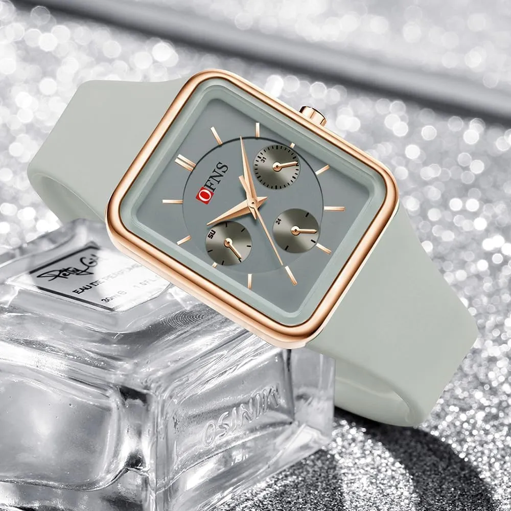 Gosasa Fashion Unisex Sports Watch Multifunctional Six Hands Analog Quartz Waterproof Outdoor Casual Women’s Men’s Wrist Watch with Silicone Strap