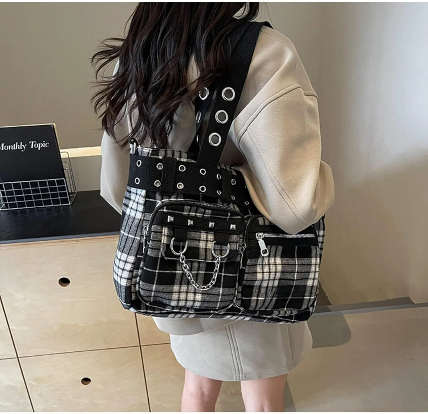 Goth Punk Messenger Bag, Emo Gothic Shoulder Bag
