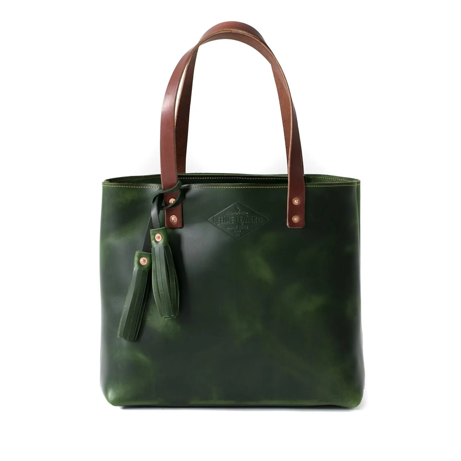 Green Leather Tote Bag for Women, Green Leather Bag, Leather Handbag, Womens Bag Green, Leather Purse, Diaper Bag, Laptop Bag