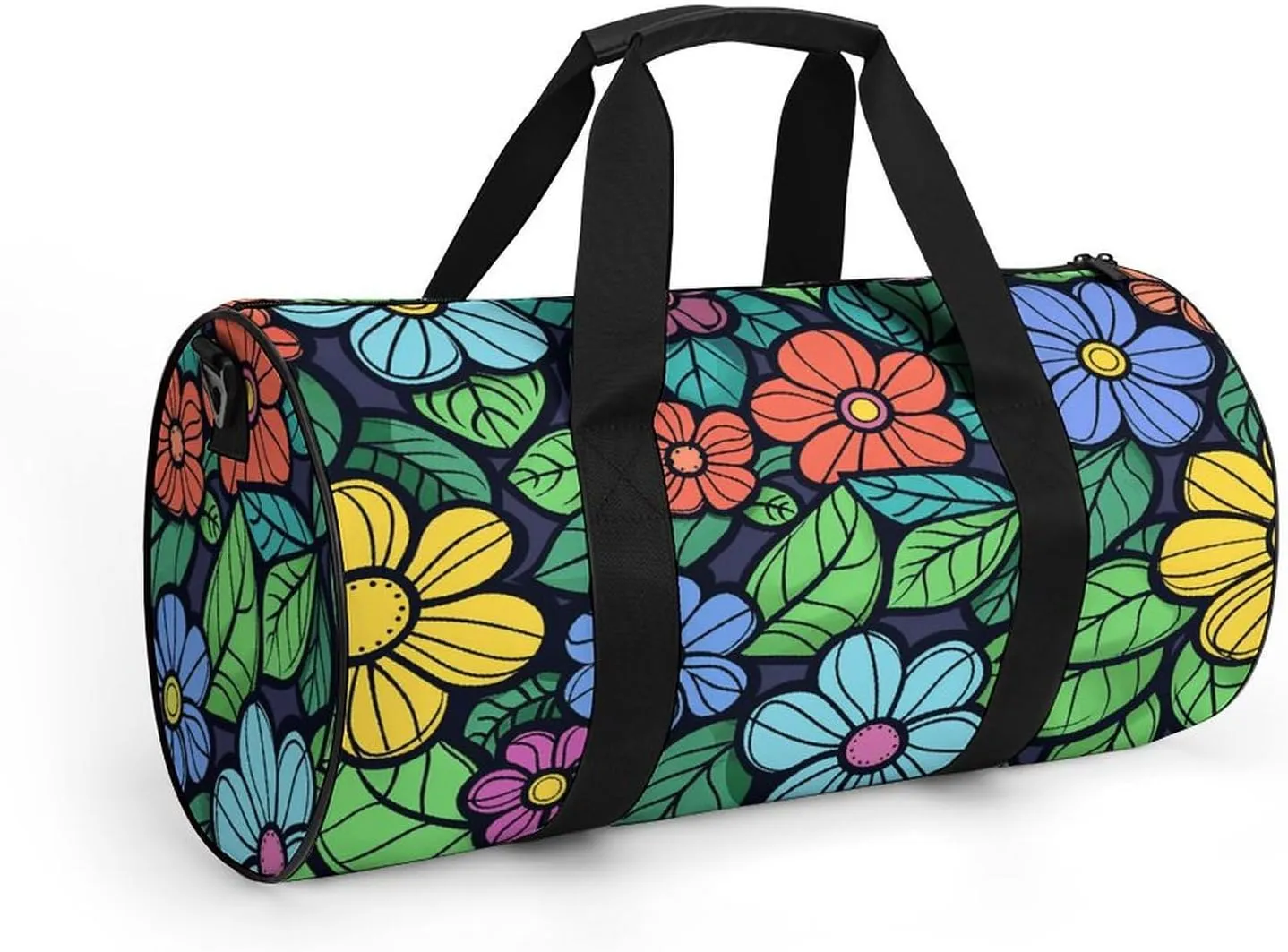 Green Leaves Graffiti Art Gym Bag Small Travel Duffle Bag with Compartment Carry On Weekender Bag for Women Men