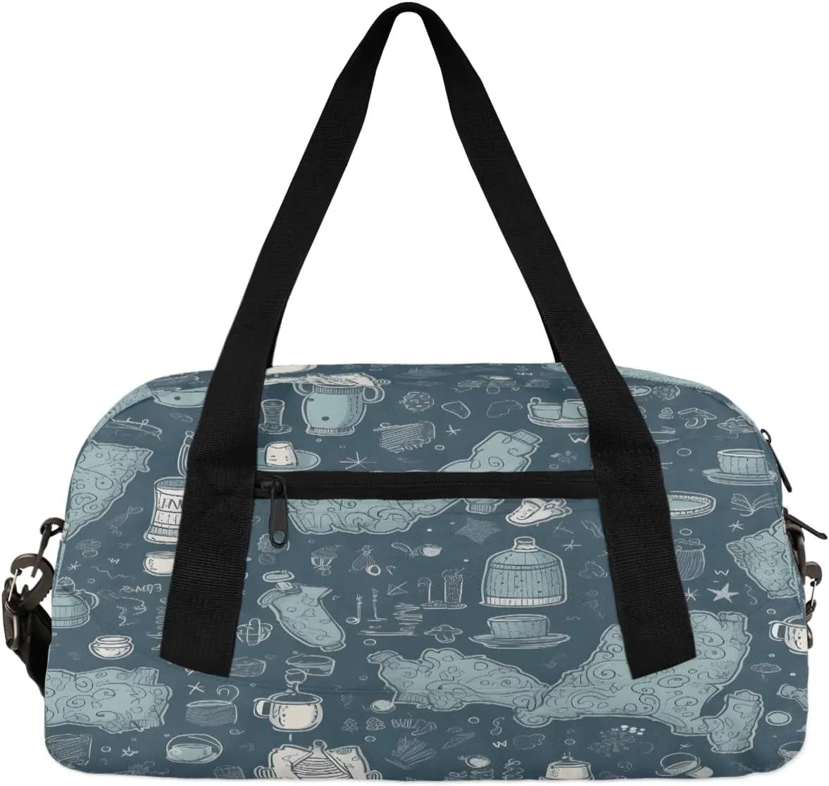 Green Pattern Kids Duffle Bag Boys Girls Small Sport Dance Gym Bag for Overnight Travel Weekender Carry On