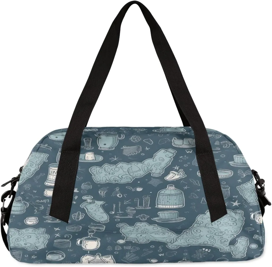 Green Pattern Kids Duffle Bag Boys Girls Small Sport Dance Gym Bag for Overnight Travel Weekender Carry On