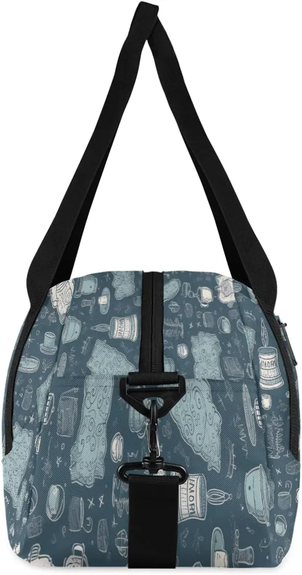 Green Pattern Kids Duffle Bag Boys Girls Small Sport Dance Gym Bag for Overnight Travel Weekender Carry On
