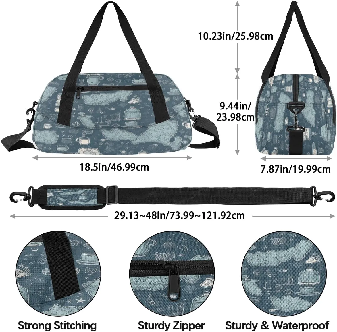 Green Pattern Kids Duffle Bag Boys Girls Small Sport Dance Gym Bag for Overnight Travel Weekender Carry On