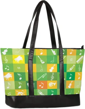 Grid Abstract Guitar Notes Laptop Tote Bag for Women Lightweight Work Purse with Multiple Compartments Fits 13-15.6 Inch Laptop Tablet Shoulder Bag for Office Travel Daily Use