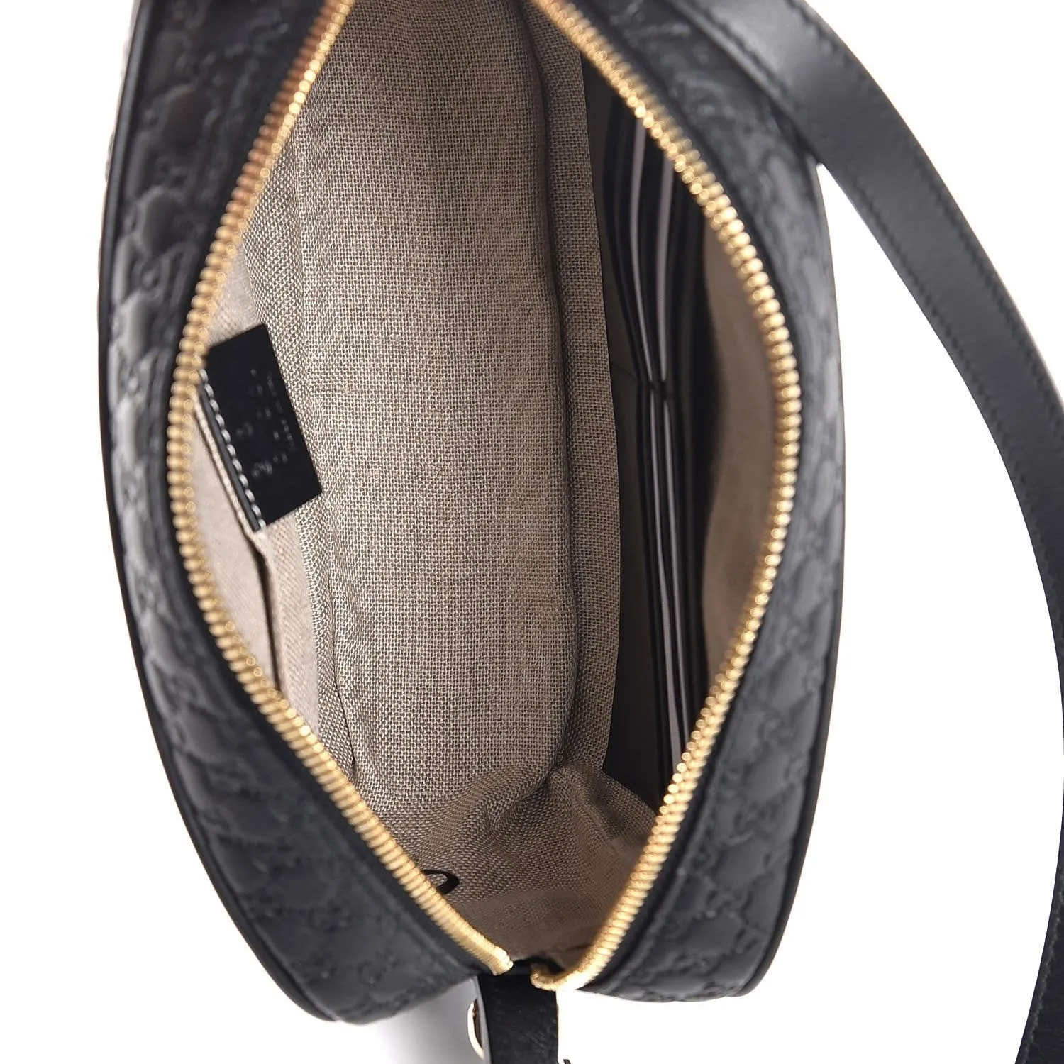 Gucci Bree Black Leather Microguccisima GG Cross Body Bag 449413