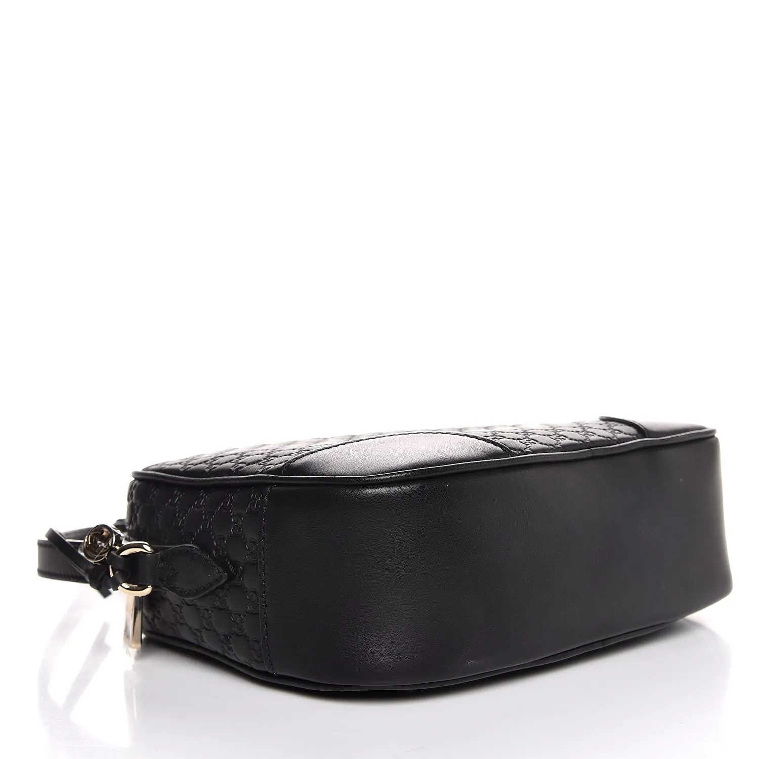 Gucci Bree Black Leather Microguccisima GG Cross Body Bag 449413