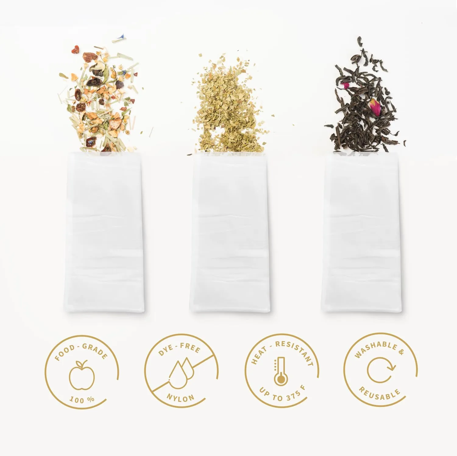 Gutenberg's 3x6 inch tough nylon micron bags 25-50 Packs | tea filter bags | All Micron Sizes (25-Pack, 120 micron (u))