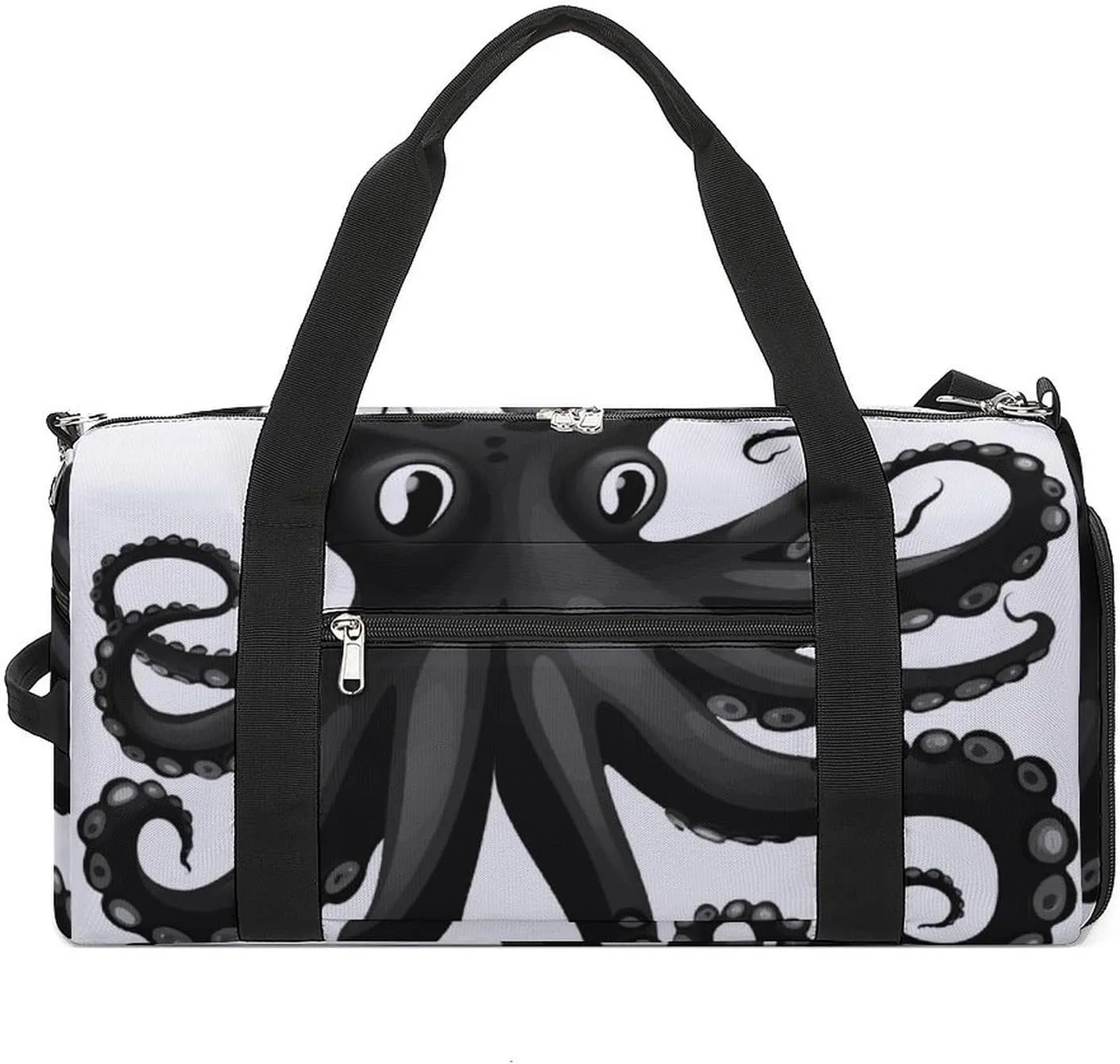 Gym Bag Classic Black Octopus Duffel Bag for Men Women Overnight Bag with Shoe Compartment Workout Bags