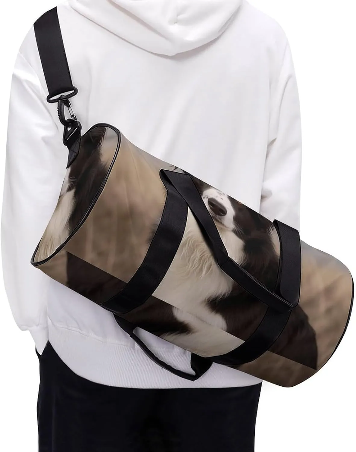 Gym Bag for Men Women Border Collie Duffel Bag Overnight Bag with Compartment Gym Sackpac