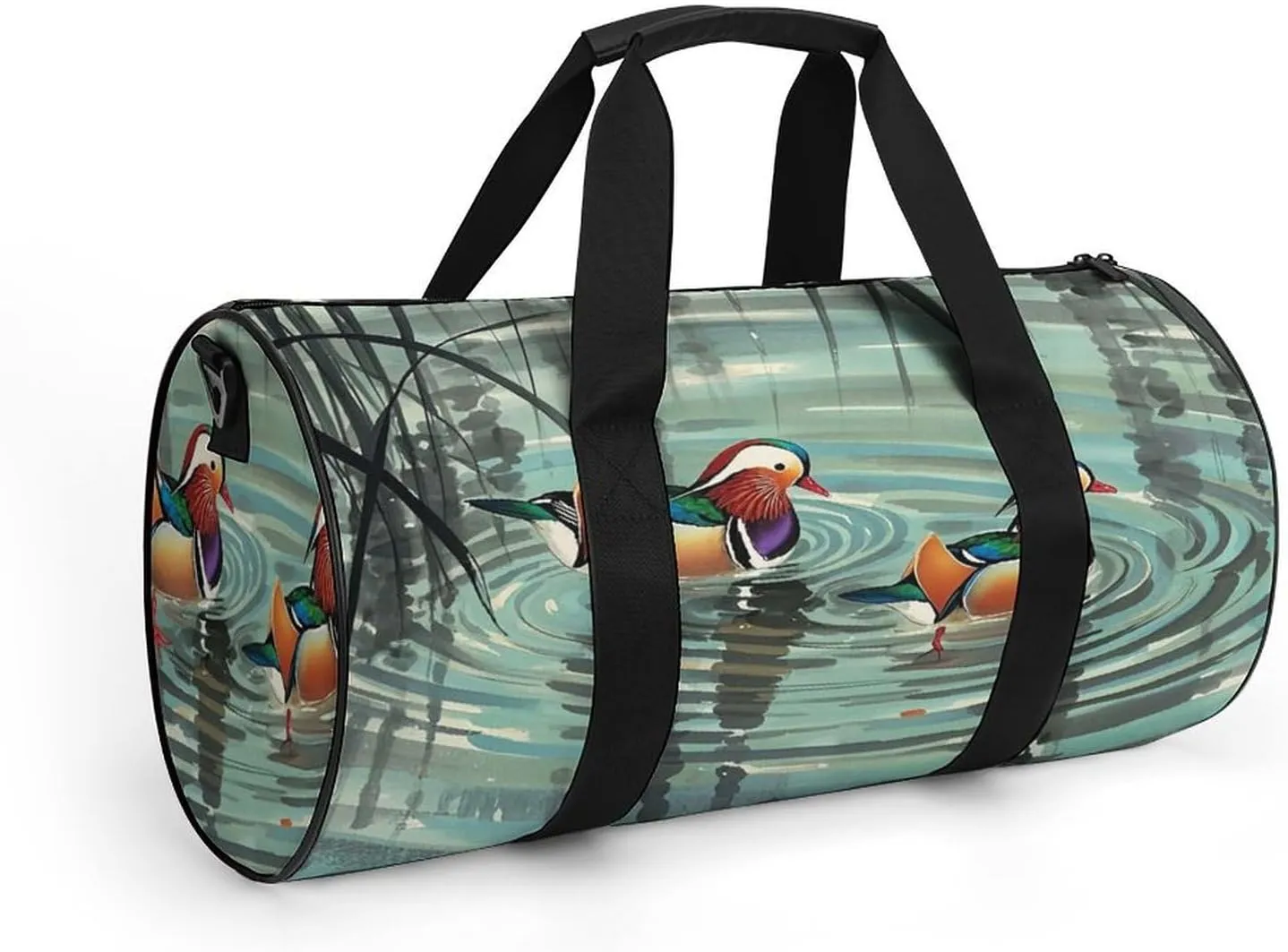 Gym Bag for Men Women Chinese Style Mandarin Ducks Duffel Bag Overnight Bag with Compartment Gym Sackpac