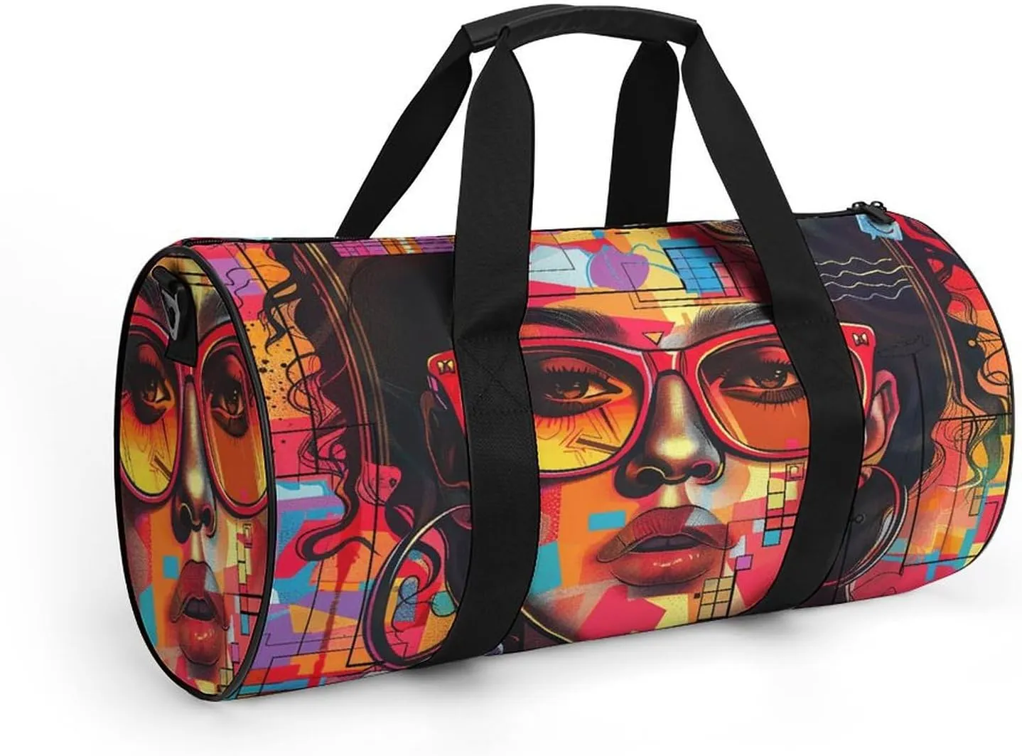 Gym Bag for Men Women Girl Wearing Sunglasses Duffel Bag Overnight Bag with Compartment Gym Sackpac