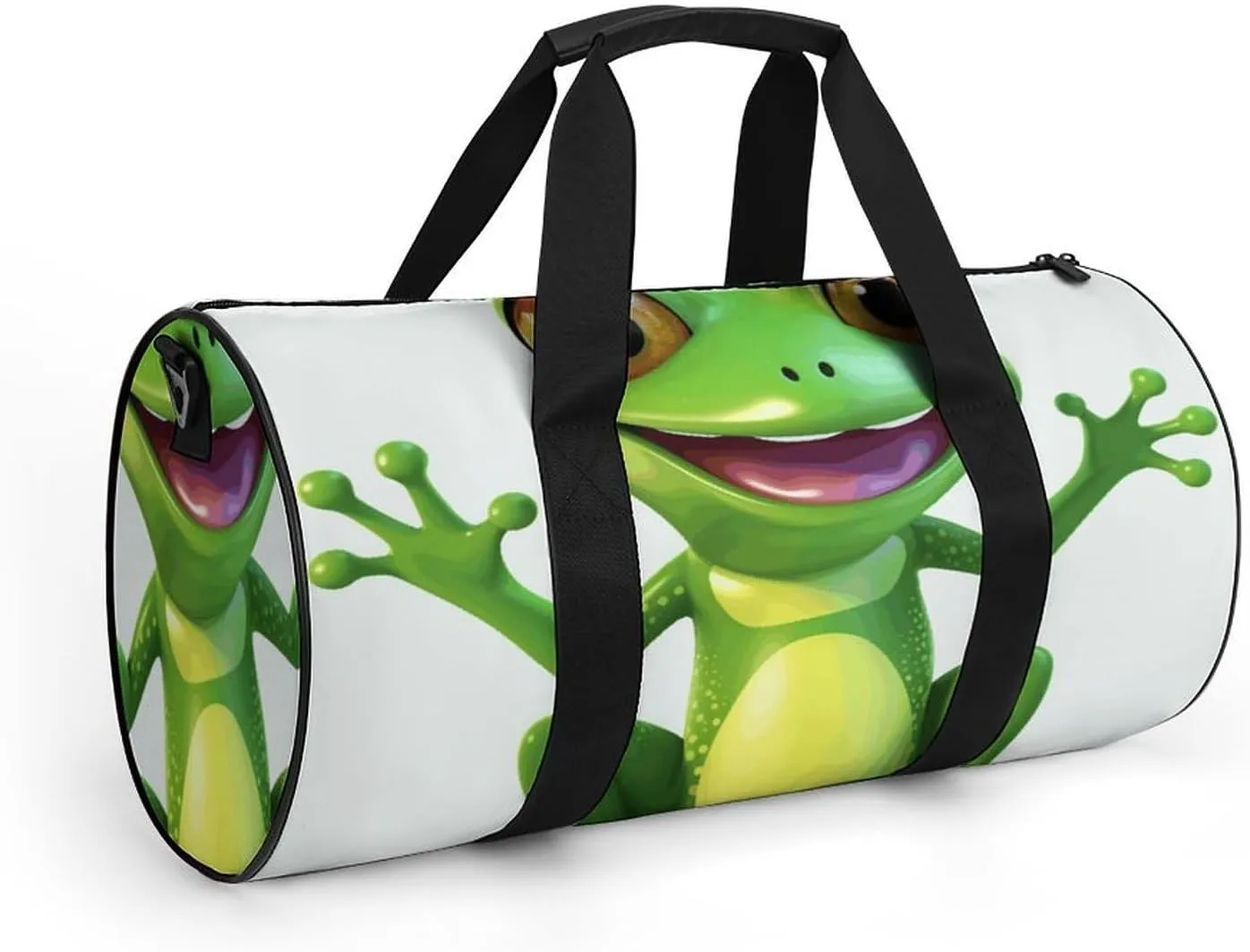 Gym Bag for Men Women Green Frog Duffel Bag Overnight Bag with Compartment Gym Sackpac