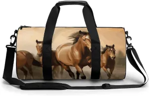 Gym Bag for Men Women Horses Duffel Bag Overnight Bag with Compartment Gym Sackpac