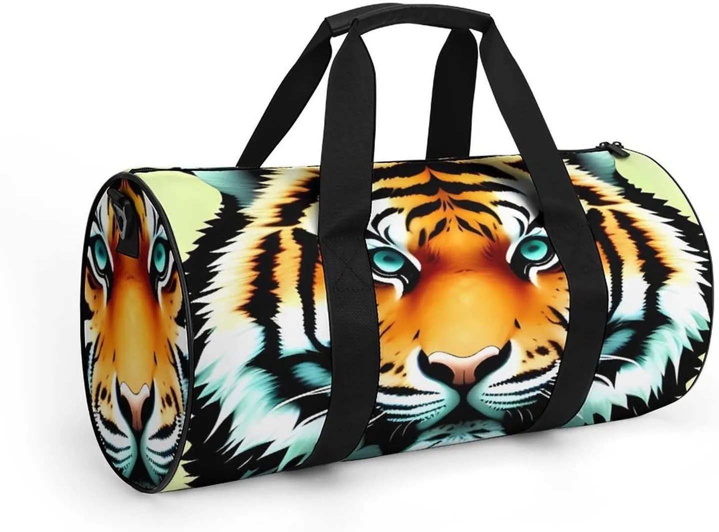 Gym Bag for Men Women Little Fat Tiger Head Duffel Bag Overnight Bag with Compartment Gym Sackpac