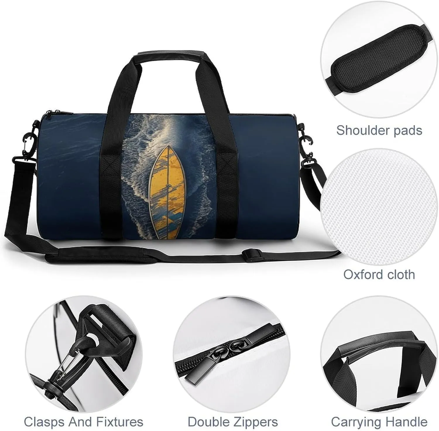Gym Bag for Men Women Surfboard Duffel Bag Overnight Bag with Compartment Gym Sackpac