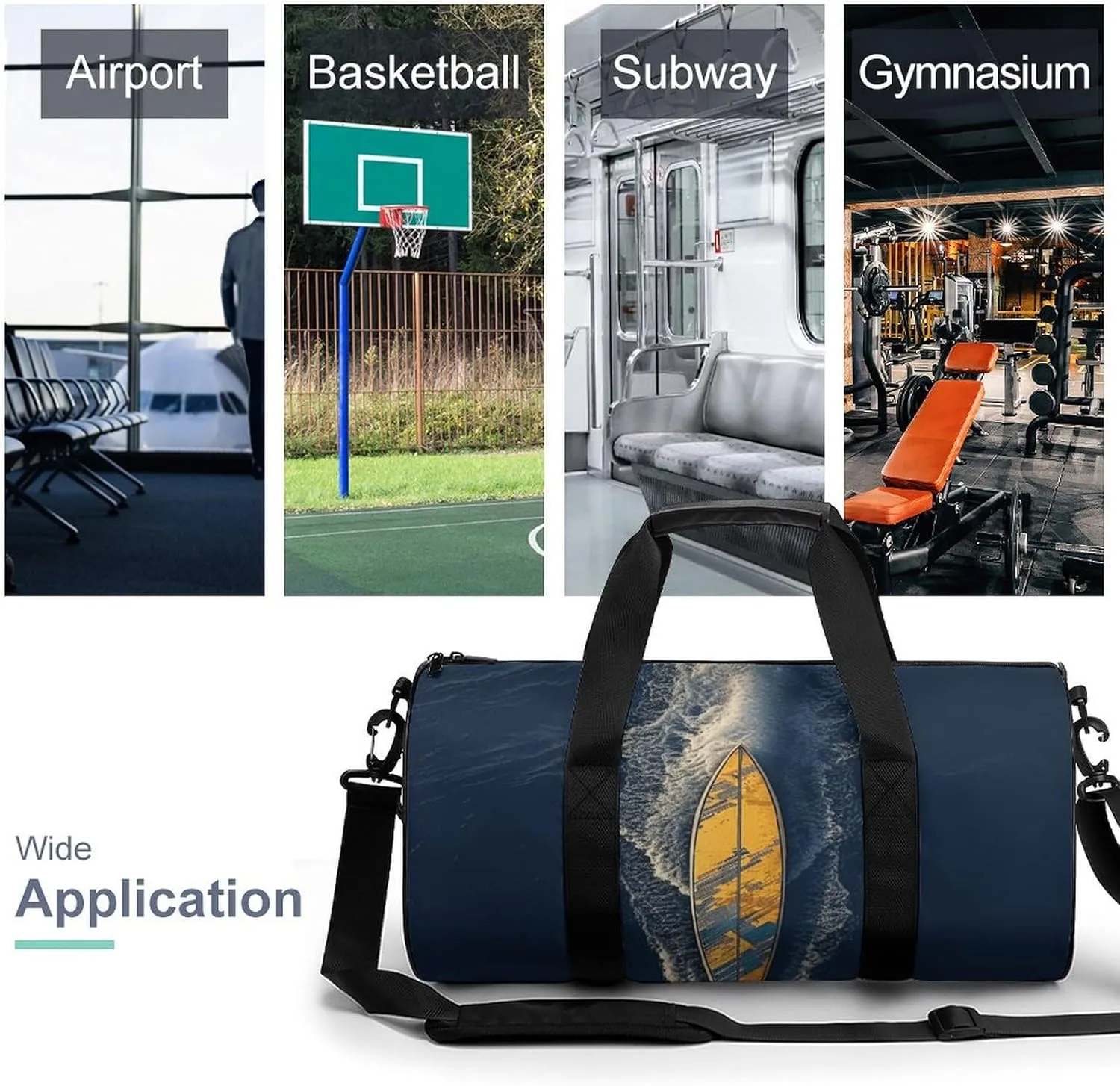 Gym Bag for Men Women Surfboard Duffel Bag Overnight Bag with Compartment Gym Sackpac