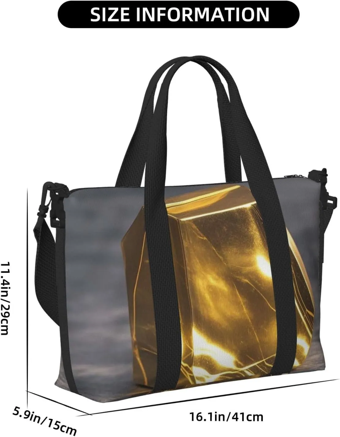 Gym Bag Golden Marble Duffel Bag for Men Women Travel Overnight Bag with Shoe Compartment Workout Bags