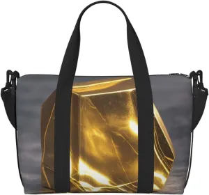 Gym Bag Golden Marble Duffel Bag for Men Women Travel Overnight Bag with Shoe Compartment Workout Bags