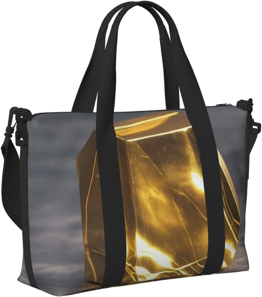 Gym Bag Golden Marble Duffel Bag for Men Women Travel Overnight Bag with Shoe Compartment Workout Bags