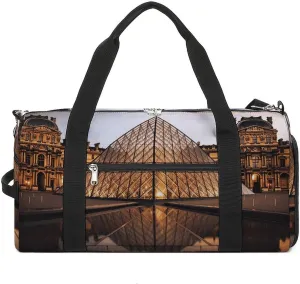 Gym Bag, Louvre Museum in Paris Printed Gym Bag,zippered Gym Bag,travel Gym Bag,gym Bag with Compartments