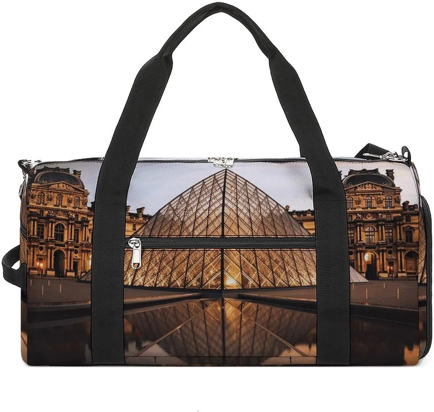 Gym Bag, Louvre Museum in Paris Printed Gym Bag,zippered Gym Bag,travel Gym Bag,gym Bag with Compartments