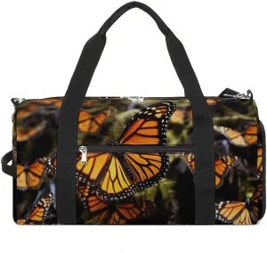 Gym Bag, Monarch Butterflies Printed Gym Bag,zippered Gym Bag,travel Gym Bag,gym Bag with Compartments