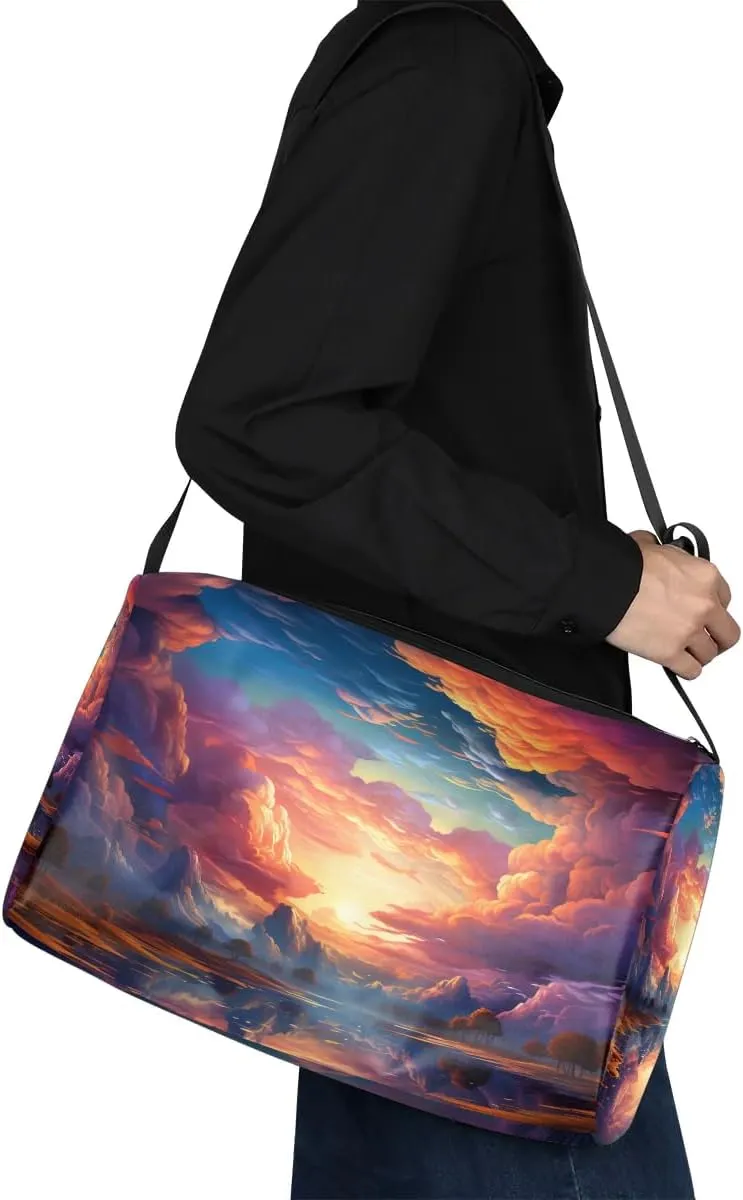 Gym Bags for Men 14.8 Inch Lightweight Carry On Bags for Airplanes Waterproof Duffle Bag for Travel, Abstract Print Cute