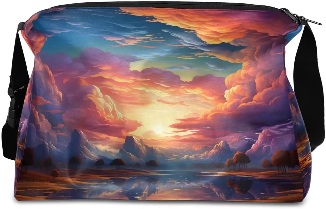 Gym Bags for Men 14.8 Inch Lightweight Carry On Bags for Airplanes Waterproof Duffle Bag for Travel, Abstract Print Cute