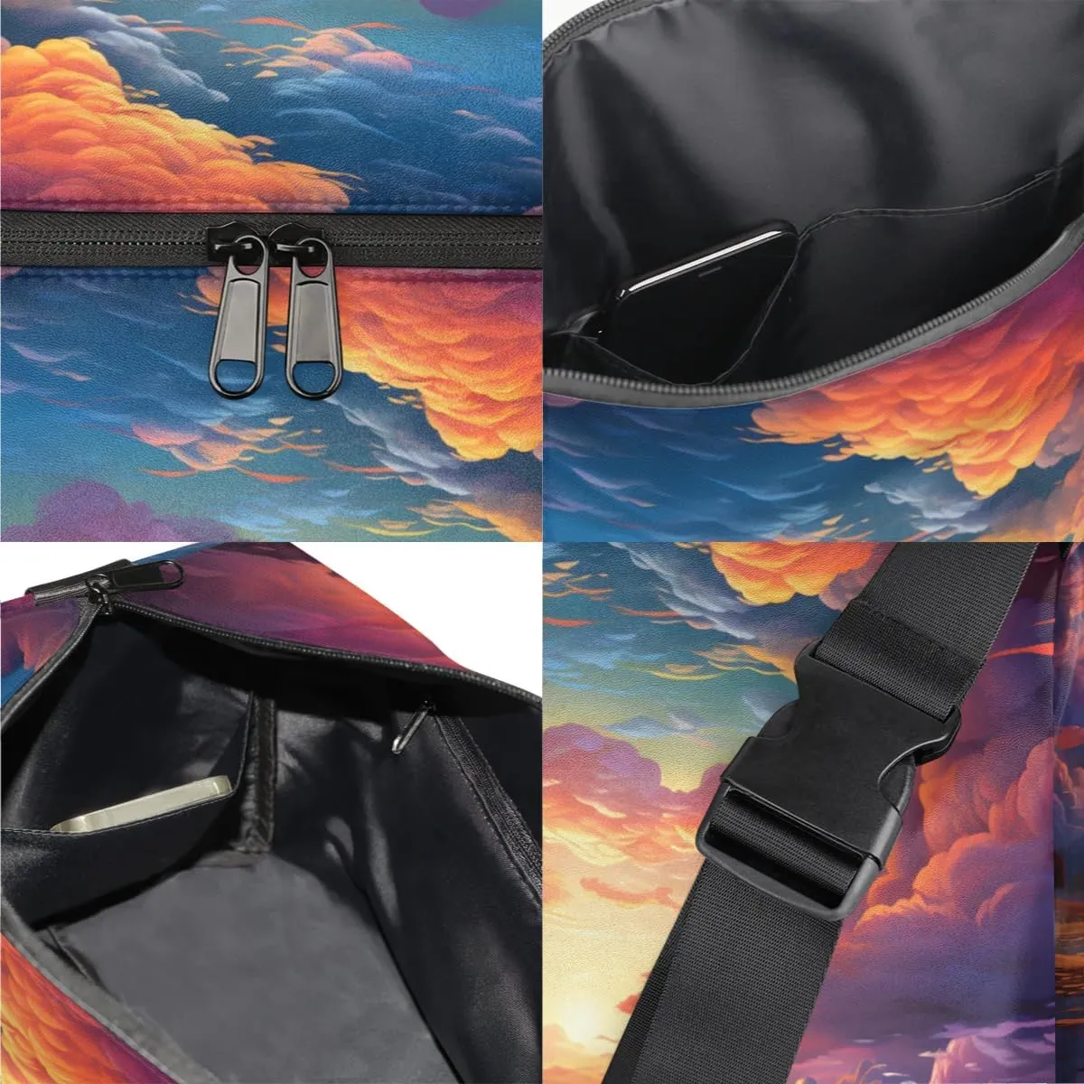 Gym Bags for Men 14.8 Inch Lightweight Carry On Bags for Airplanes Waterproof Duffle Bag for Travel, Abstract Print Cute